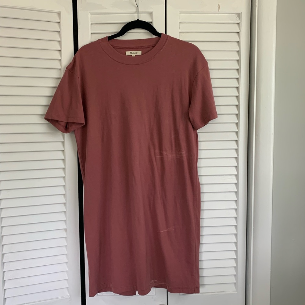 Madewell pink tshirt dress